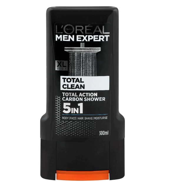 L'Oreal Men Expert Shower Gel Total Clean Carbon Total 300Ml
