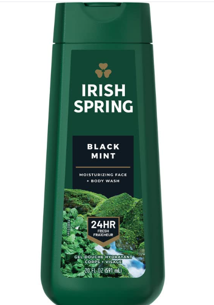 Irish Spring Body Wash Black Mint 20Oz/591Ml