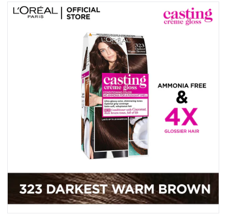 L'Oreal Casting Creme Gloss Hair Color 323 Darkest Warm Brown