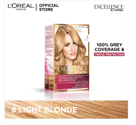 L'Oreal Paris Excellence Creme Hair Colour#8 Light Blonde