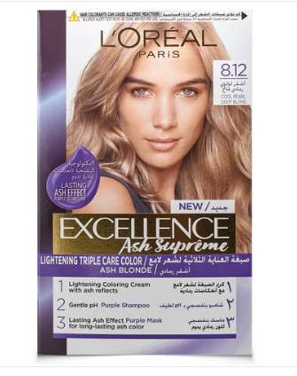 L'Oreal Excellence Creme Hair Color#8.12 Cool Pearl Light Blonde
