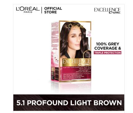 L'Oreal Paris Excellence Creme Hair Colour #5.1 Profound Light Brown