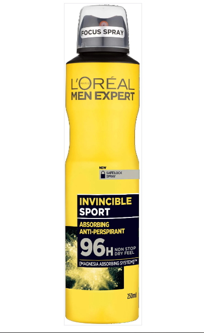 L'Oreal Men Expert 96H A/P Deodorant Spray Invincible Sport 250Ml