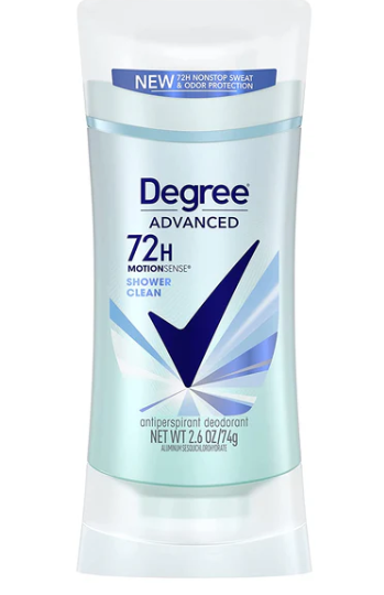 Degree Women Advanced 72H Shower Clean Antiperspirant Deodorant Stick 2.60Z
