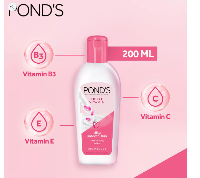 Ponds Silky Smooth Skin Lotion 200ml