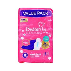 Butterfly Breathables Cottony Fresh Maxi Thicks Pads Large 18s